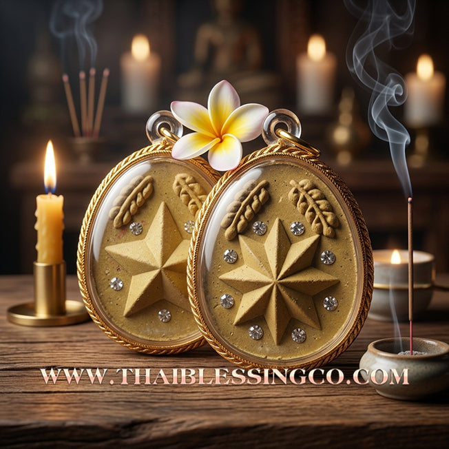 🌟 Sacred "Dao Kham Duang" (The Destiny-Supporting Star) – 108 Holy Powder Edition: Luang Pu Saen, Wat Pa Lelai (2019) – The Ultimate Celestial Anchor for Unshakeable Fortune, Career Advancement, and Absolute Prosperity!