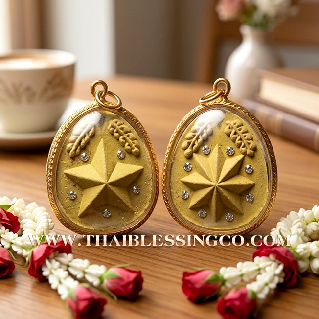 🌟 Sacred "Dao Kham Duang" (The Destiny-Supporting Star) – 108 Holy Powder Edition: Luang Pu Saen, Wat Pa Lelai (2019) – The Ultimate Celestial Anchor for Unshakeable Fortune, Career Advancement, and Absolute Prosperity!