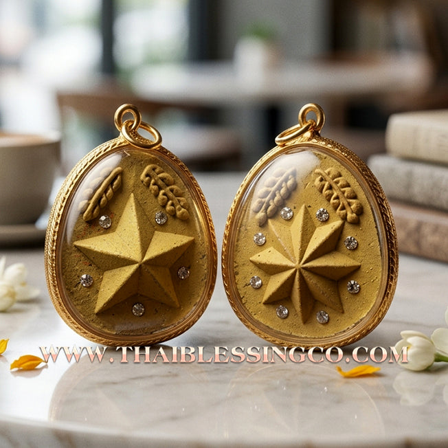 🌟 Sacred "Dao Kham Duang" (The Destiny-Supporting Star) – 108 Holy Powder Edition: Luang Pu Saen, Wat Pa Lelai (2019) – The Ultimate Celestial Anchor for Unshakeable Fortune, Career Advancement, and Absolute Prosperity!