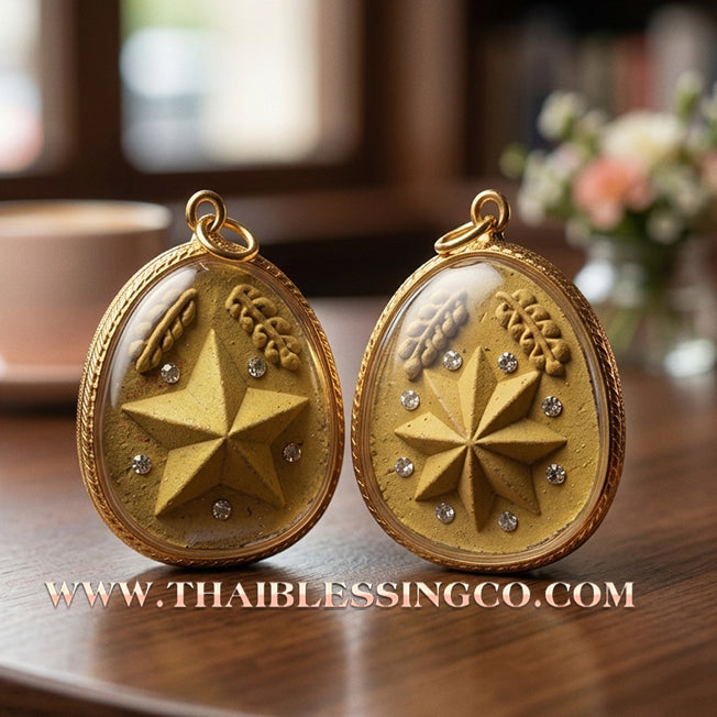 🌟 Sacred "Dao Kham Duang" (The Destiny-Supporting Star) – 108 Holy Powder Edition: Luang Pu Saen, Wat Pa Lelai (2019) – The Ultimate Celestial Anchor for Unshakeable Fortune, Career Advancement, and Absolute Prosperity!