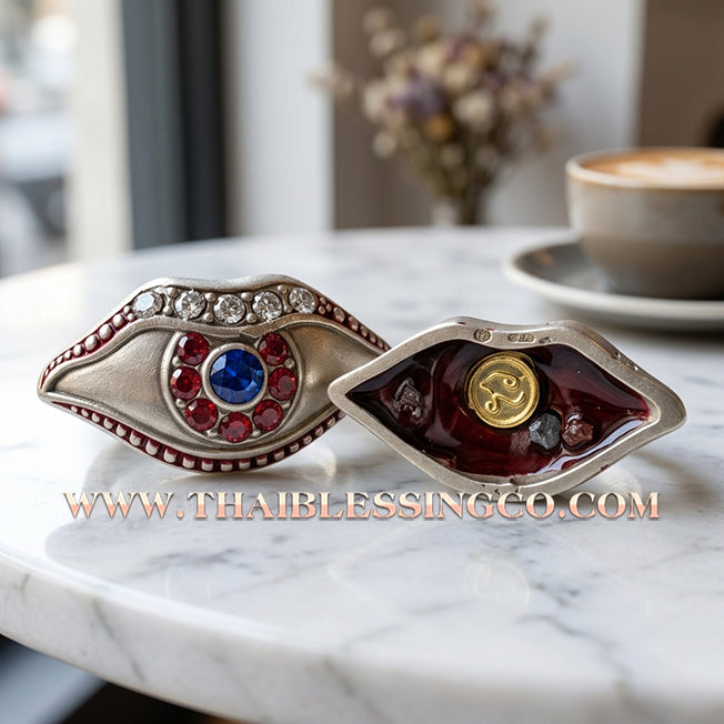 👁️ Sacred "Duang Ta Maha Thep" (Celestial Eye of the Great Deities) – White Gold Satin Finish: Kruba Kamfan, Wat Ko Choke (2024) – The Divine Third Eye of Lord Shiva for Infinite Vision, Protection, and Eternal Wealth!