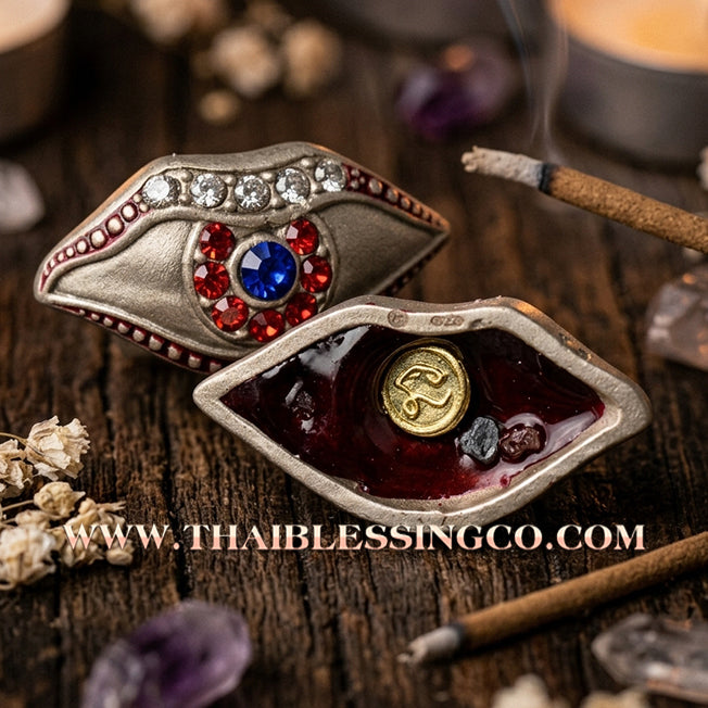 👁️ Sacred "Duang Ta Maha Thep" (Celestial Eye of the Great Deities) – White Gold Satin Finish: Kruba Kamfan, Wat Ko Choke (2024) – The Divine Third Eye of Lord Shiva for Infinite Vision, Protection, and Eternal Wealth!