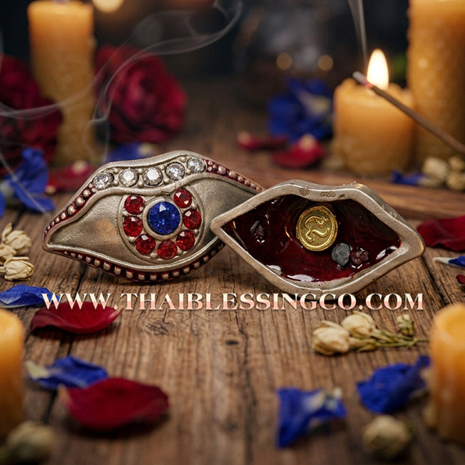 👁️ Sacred "Duang Ta Maha Thep" (Celestial Eye of the Great Deities) – White Gold Satin Finish: Kruba Kamfan, Wat Ko Choke (2024) – The Divine Third Eye of Lord Shiva for Infinite Vision, Protection, and Eternal Wealth!