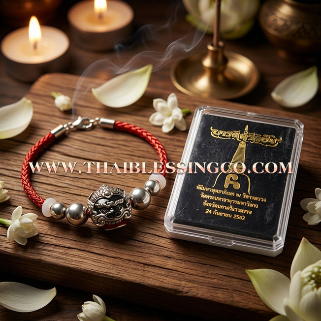 ✨🕉️ Sacred Enamel Alpaca "No Mo Srivijaya" Phra Rahu Alchemical Sphere (Luk Om) Bracelet The Ultimate Talisman for Modern Wealth, Fate Reversal, and Radiant Southern Prosperity!