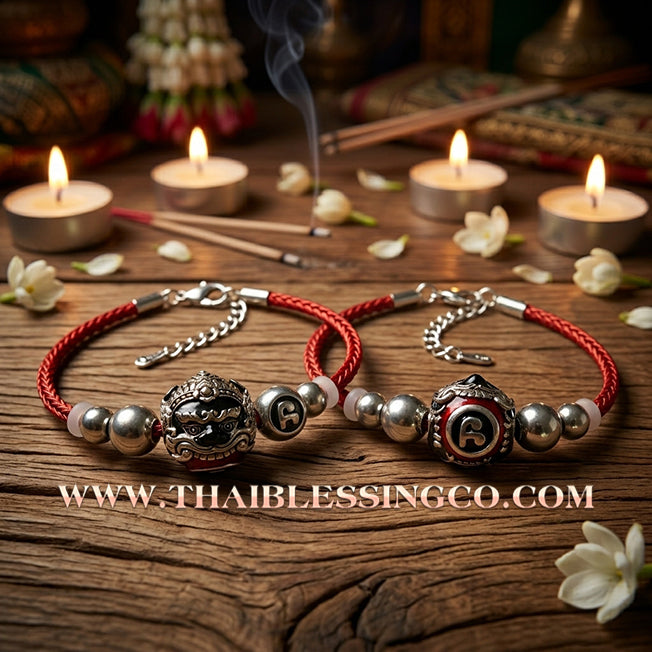 ✨🕉️ Sacred Enamel Alpaca "No Mo Srivijaya" Phra Rahu Alchemical Sphere (Luk Om) Bracelet The Ultimate Talisman for Modern Wealth, Fate Reversal, and Radiant Southern Prosperity!