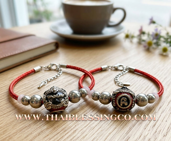 ✨🕉️ Sacred Enamel Alpaca "No Mo Srivijaya" Phra Rahu Alchemical Sphere (Luk Om) Bracelet The Ultimate Talisman for Modern Wealth, Fate Reversal, and Radiant Southern Prosperity!