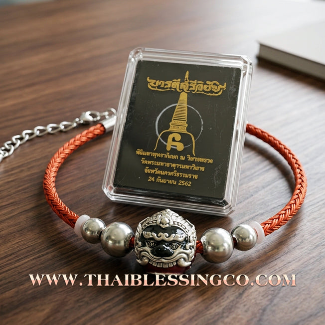 ✨🕉️ Sacred Enamel Alpaca "No Mo Srivijaya" Phra Rahu Alchemical Sphere (Luk Om) Bracelet The Ultimate Talisman for Modern Wealth, Fate Reversal, and Radiant Southern Prosperity!