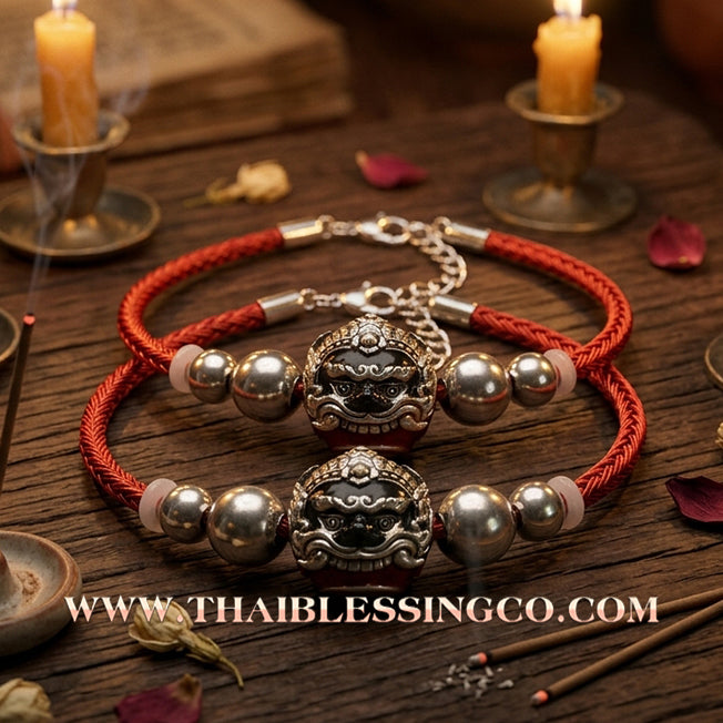 ✨🕉️ Sacred Enamel Alpaca "No Mo Srivijaya" Phra Rahu Alchemical Sphere (Luk Om) Bracelet The Ultimate Talisman for Modern Wealth, Fate Reversal, and Radiant Southern Prosperity!