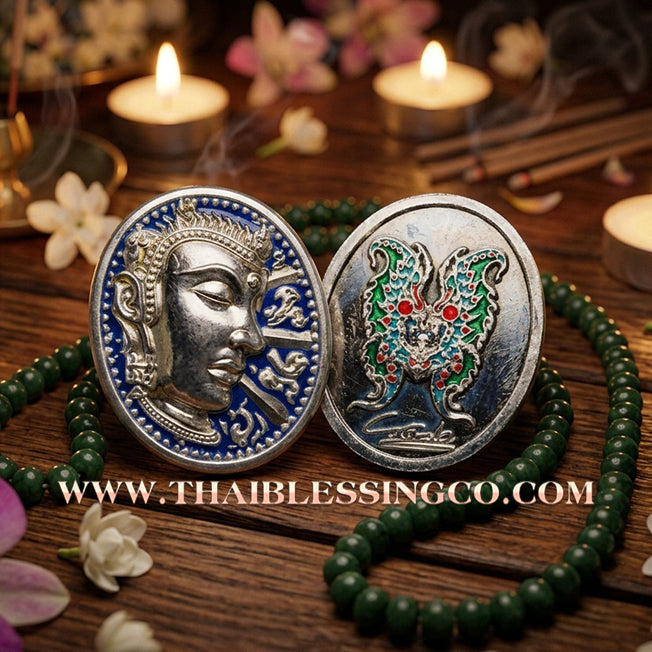 🦋 Sacred "Enamel Butterfly Masterpiece" (Rian Long Ya) – King of Sarika Heritage: Kruba Krissana, Weruwan Forest Monastery (2014) – The Ultimate Talisman for Global Charisma, Divine Attraction, and Unstoppable Wealth Expansion!