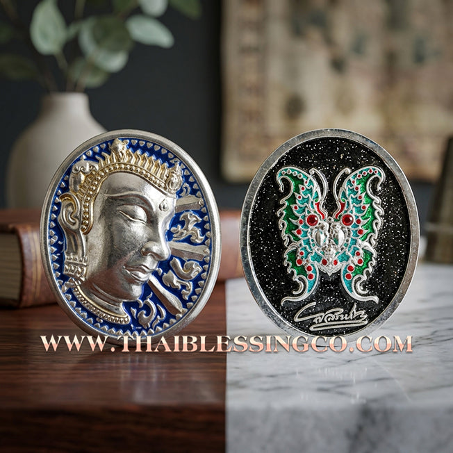 🦋 Sacred "Enamel Butterfly Masterpiece" (Rian Long Ya) – King of Sarika Heritage: Kruba Krissana, Weruwan Forest Monastery (2014) – The Ultimate Talisman for Global Charisma, Divine Attraction, and Unstoppable Wealth Expansion!