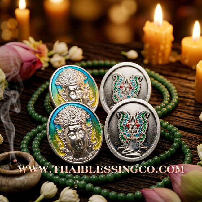 🦋 Sacred "Enamel Butterfly Masterpiece" (Rian Long Ya) – King of Sarika Heritage: Kruba Krissana, Weruwan Forest Monastery (2014) – The Ultimate Talisman for Global Charisma, Divine Attraction, and Unstoppable Wealth Expansion!
