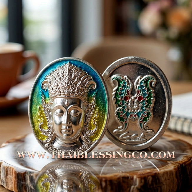 🦋 Sacred "Enamel Butterfly Masterpiece" (Rian Long Ya) – King of Sarika Heritage: Kruba Krissana, Weruwan Forest Monastery (2014) – The Ultimate Talisman for Global Charisma, Divine Attraction, and Unstoppable Wealth Expansion!