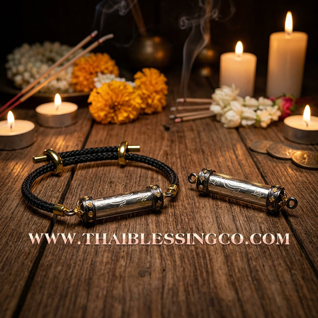 ✨🕉️ Sacred "Gae Jon" (End Poverty) Takrud Bracelet: Achan Plien Hatyanon (2025 Exclusive Edition) – The Ultimate Khao Or Talisman for Financial Breakthroughs, Wealth Attraction, and Infinite Prosperity