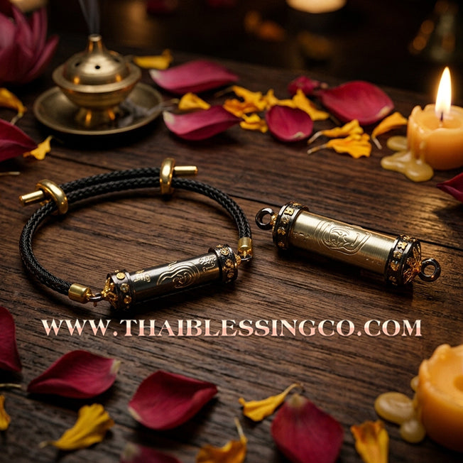 ✨🕉️ Sacred "Gae Jon" (End Poverty) Takrud Bracelet: Achan Plien Hatyanon (2025 Exclusive Edition) – The Ultimate Khao Or Talisman for Financial Breakthroughs, Wealth Attraction, and Infinite Prosperity