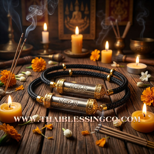 ✨🕉️ Sacred "Gae Jon" (End Poverty) Takrud Bracelet: Achan Plien Hatyanon (2025 Exclusive Edition) – The Ultimate Khao Or Talisman for Financial Breakthroughs, Wealth Attraction, and Infinite Prosperity