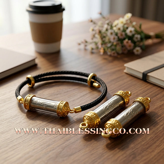 ✨🕉️ Sacred "Gae Jon" (End Poverty) Takrud Bracelet: Achan Plien Hatyanon (2025 Exclusive Edition) – The Ultimate Khao Or Talisman for Financial Breakthroughs, Wealth Attraction, and Infinite Prosperity
