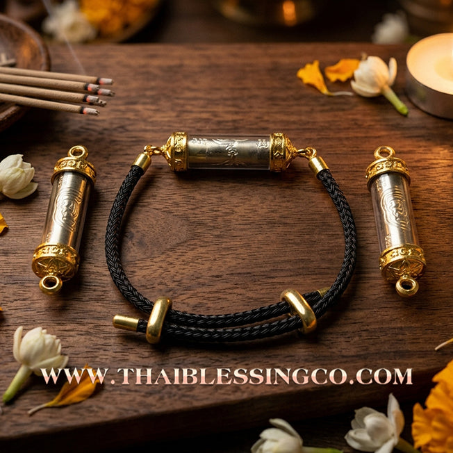 ✨🕉️ Sacred "Gae Jon" (End Poverty) Takrud Bracelet: Achan Plien Hatyanon (2025 Exclusive Edition) – The Ultimate Khao Or Talisman for Financial Breakthroughs, Wealth Attraction, and Infinite Prosperity