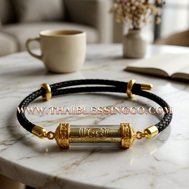 ✨🕉️ Sacred "Gae Jon" (End Poverty) Takrud Bracelet: Achan Plien Hatyanon (2025 Exclusive Edition) – The Ultimate Khao Or Talisman for Financial Breakthroughs, Wealth Attraction, and Infinite Prosperity