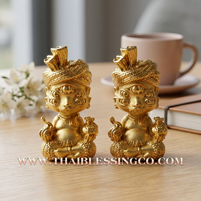 ✨🕉️ Sacred "Gold-Micron Plated" Phraya Si Hu Ha Ta (The 4-Ears 5-Eyes Deity) – Instant Wealth Edition: Kruba Kamfan, Wat Ko Chok (2024 Exclusive) – The High-Frequency Tool for Rapid Financial Breakthroughs, Irresistible Aura, and Absolute Dominance!