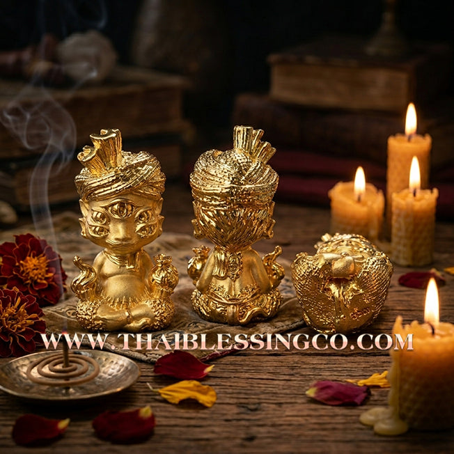✨🕉️ Sacred "Gold-Micron Plated" Phraya Si Hu Ha Ta (The 4-Ears 5-Eyes Deity) – Instant Wealth Edition: Kruba Kamfan, Wat Ko Chok (2024 Exclusive) – The High-Frequency Tool for Rapid Financial Breakthroughs, Irresistible Aura, and Absolute Dominance!
