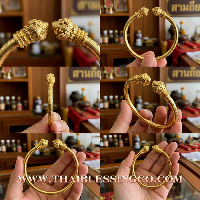 ✨🕉️ Sacred Gold-Plated Bronze "Billionaire Lotus" Bracelet: Master Achan Subin Na Na Thong (2016 Exclusive Edition) – The Ultimate Talisman for Prosperity, Divine Aura, and Unstoppable Financial Growth