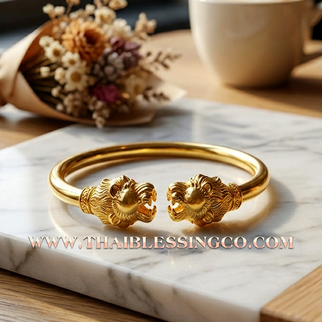 ✨🕉️ Sacred Gold-Plated Bronze "Sihuhuata Millionaire" Bracelet: Master Achan Subin Na Na Thong (2016 Exclusive Edition) – The Supreme Golden Lanna Talisman for Alchemical Wealth, Windfall Luck, and Billionaire Status