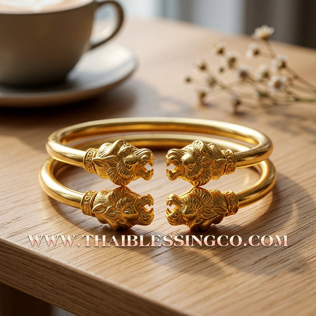 ✨🕉️ Sacred Gold-Plated Bronze "Sihuhuata Millionaire" Bracelet: Master Achan Subin Na Na Thong (2016 Exclusive Edition) – The Supreme Golden Lanna Talisman for Alchemical Wealth, Windfall Luck, and Billionaire Status