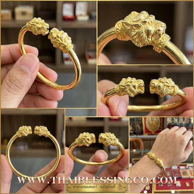 ✨🕉️ Sacred Gold-Plated Bronze "Sihuhuata Millionaire" Bracelet: Master Achan Subin Na Na Thong (2016 Exclusive Edition) – The Supreme Golden Lanna Talisman for Alchemical Wealth, Windfall Luck, and Billionaire Status