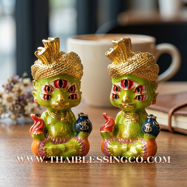 ✨🕉️ Sacred "Gold-Plated & Green-Bodied" Phraya Si Hu Ha Ta (The 4-Ears 5-Eyes Deity) The High-Frequency Tool for Rapid Financial Breakthroughs, Irresistible Aura, and Absolute Dominance!