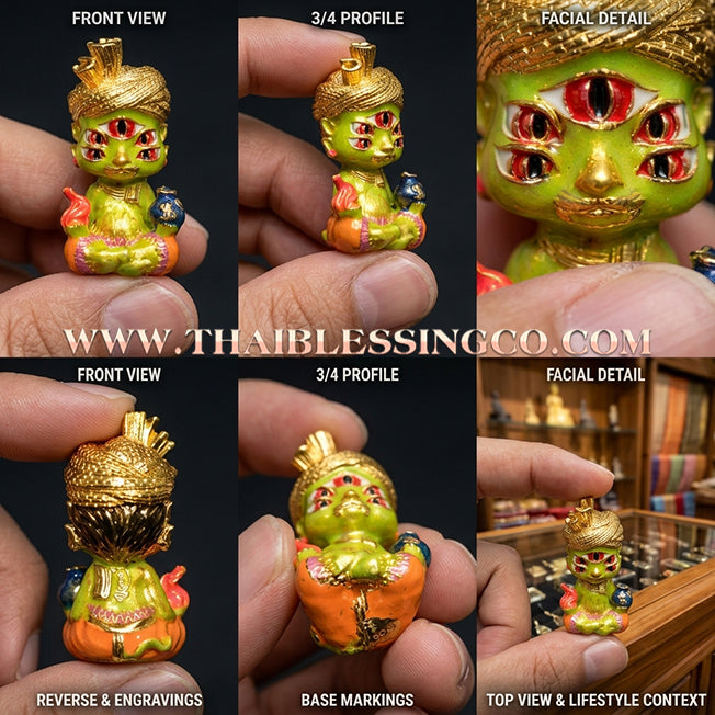 ✨🕉️ Sacred "Gold-Plated & Green-Bodied" Phraya Si Hu Ha Ta (The 4-Ears 5-Eyes Deity) The High-Frequency Tool for Rapid Financial Breakthroughs, Irresistible Aura, and Absolute Dominance!