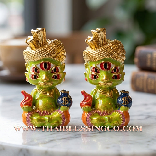 ✨🕉️ Sacred "Gold-Plated & Green-Bodied" Phraya Si Hu Ha Ta (The 4-Ears 5-Eyes Deity) The High-Frequency Tool for Rapid Financial Breakthroughs, Irresistible Aura, and Absolute Dominance!