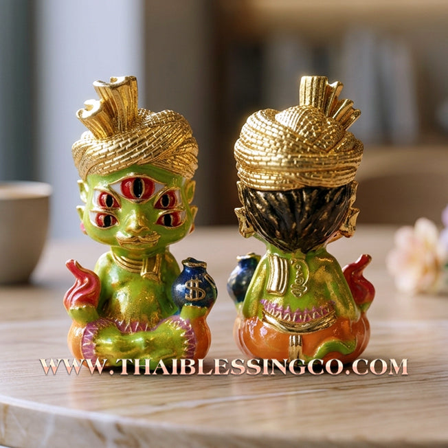 ✨🕉️ Sacred "Gold-Plated & Green-Bodied" Phraya Si Hu Ha Ta (The 4-Ears 5-Eyes Deity) The High-Frequency Tool for Rapid Financial Breakthroughs, Irresistible Aura, and Absolute Dominance!