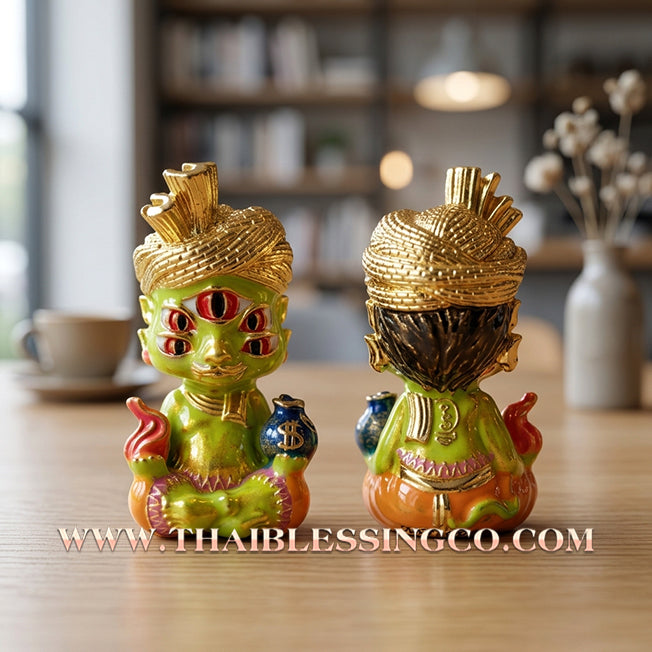 ✨🕉️ Sacred "Gold-Plated & Green-Bodied" Phraya Si Hu Ha Ta (The 4-Ears 5-Eyes Deity) The High-Frequency Tool for Rapid Financial Breakthroughs, Irresistible Aura, and Absolute Dominance!