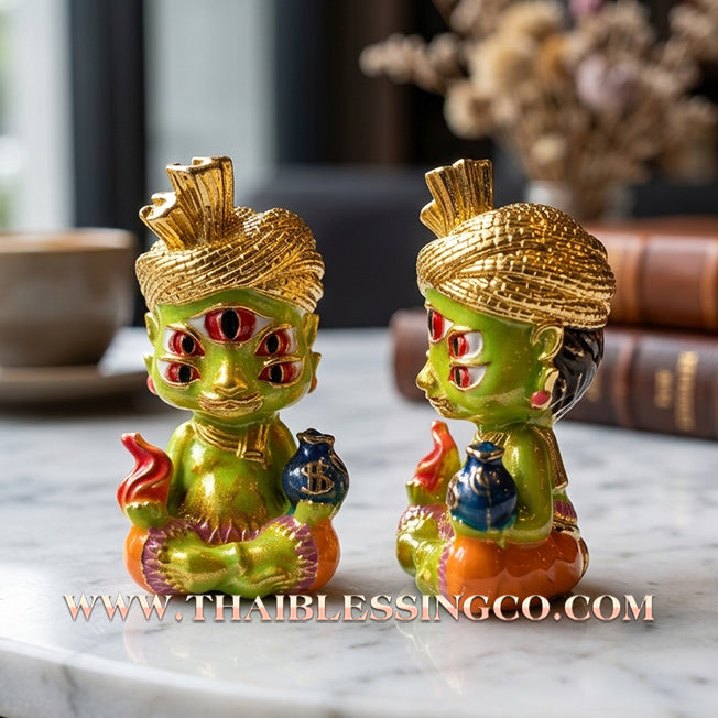 ✨🕉️ Sacred "Gold-Plated & Green-Bodied" Phraya Si Hu Ha Ta (The 4-Ears 5-Eyes Deity) The High-Frequency Tool for Rapid Financial Breakthroughs, Irresistible Aura, and Absolute Dominance!