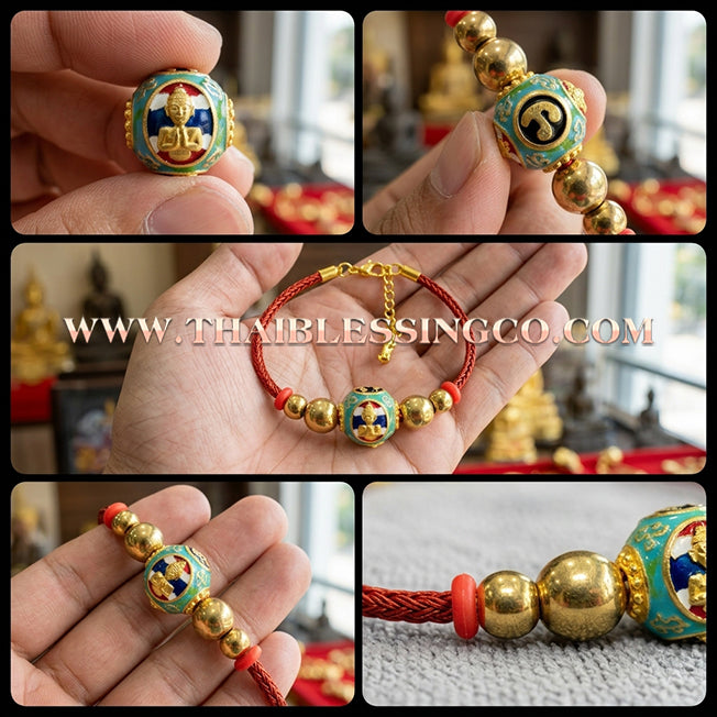 ✨🕉️ Sacred Gold-Plated & Green Enamel Ai Khai "Thai Flag" Maha Lap Sphere – Wat Khok Takhian (2020 Exclusive) – The Ultimate "Boy Wonder" Talisman for Miraculous Luck, National Pride, and Unstoppable Prosperity
