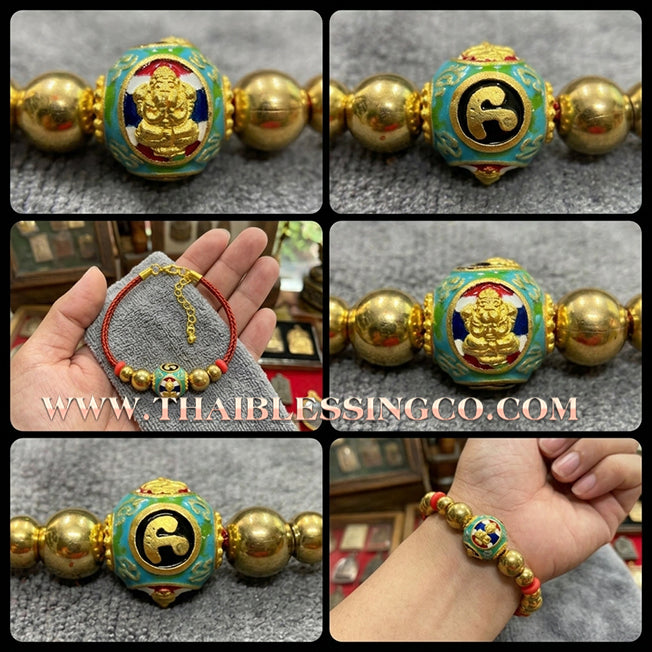 ✨🕉️ Sacred Gold-Plated & Green Enamel Ai Khai "Thai Flag" Maha Lap Sphere – Wat Khok Takhian (2020 Exclusive) – The Ultimate "Boy Wonder" Talisman for Miraculous Luck, National Pride, and Unstoppable Prosperity