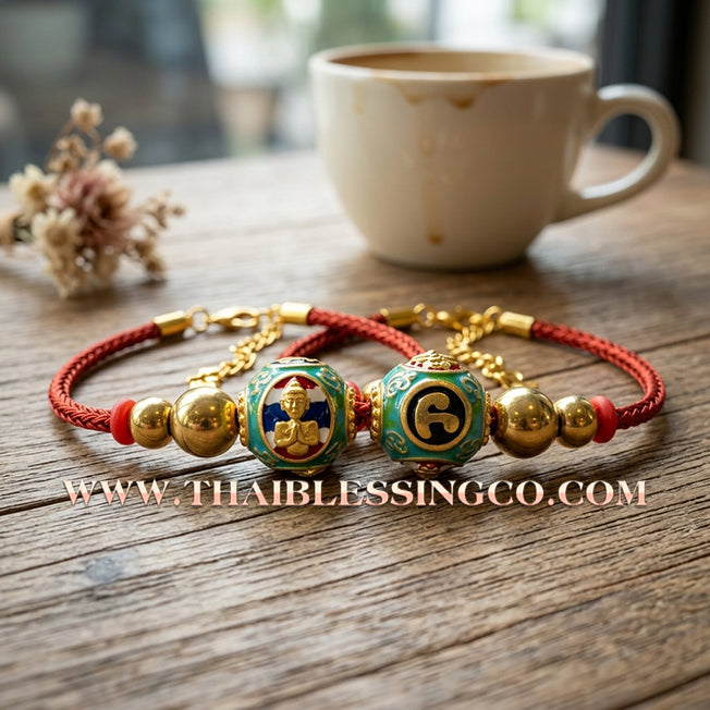 ✨🕉️ Sacred Gold-Plated & Green Enamel Ai Khai "Thai Flag" Maha Lap Sphere – Wat Khok Takhian (2020 Exclusive) – The Ultimate "Boy Wonder" Talisman for Miraculous Luck, National Pride, and Unstoppable Prosperity