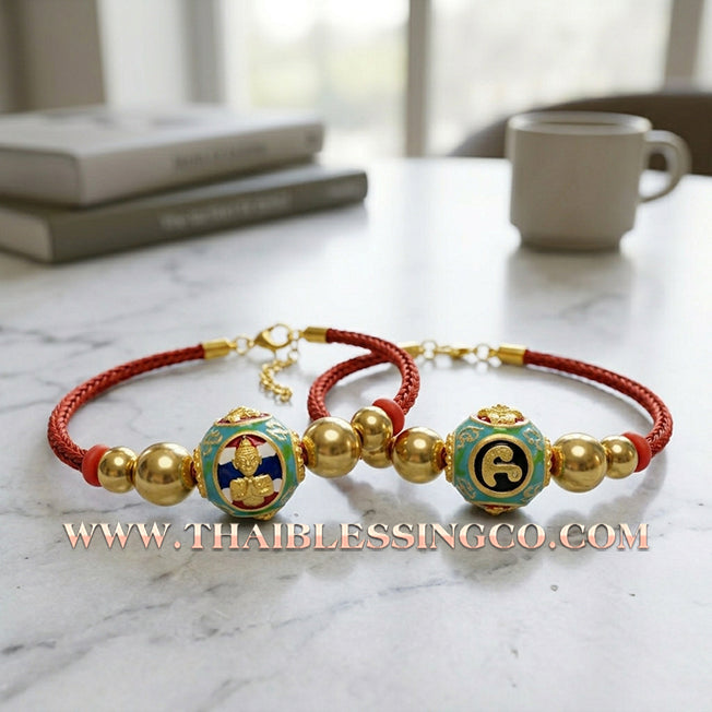 ✨🕉️ Sacred Gold-Plated & Green Enamel Ai Khai "Thai Flag" Maha Lap Sphere – Wat Khok Takhian (2020 Exclusive) – The Ultimate "Boy Wonder" Talisman for Miraculous Luck, National Pride, and Unstoppable Prosperity