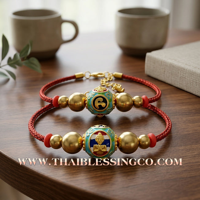 ✨🕉️ Sacred Gold-Plated & Green Enamel Ai Khai "Thai Flag" Maha Lap Sphere – Wat Khok Takhian (2020 Exclusive) – The Ultimate "Boy Wonder" Talisman for Miraculous Luck, National Pride, and Unstoppable Prosperity