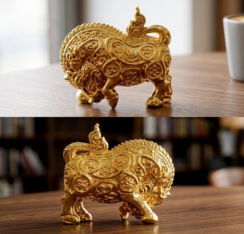 🐗 Sacred "Golden Wild Boar" Victory Talisman - The Sovereign of Wealth & Unstoppable Progress (Collector's Edition) - Blessed by Luang Phor Wan, Wat Khlong Khun - Gold-Plated Copper Finish