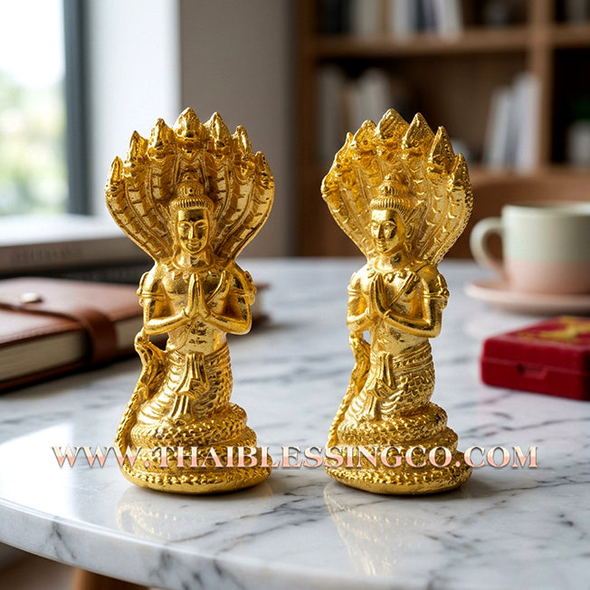 🐍 Sacred "Grandfather Srisuttho Nakkharat" (The Sovereign Naga King) – Gold-Plated Chanuan Edition Infused with Leklai Powder: The Ultimate Engine for Divine Abundance, Invincible Protection, and Sovereign Authority!