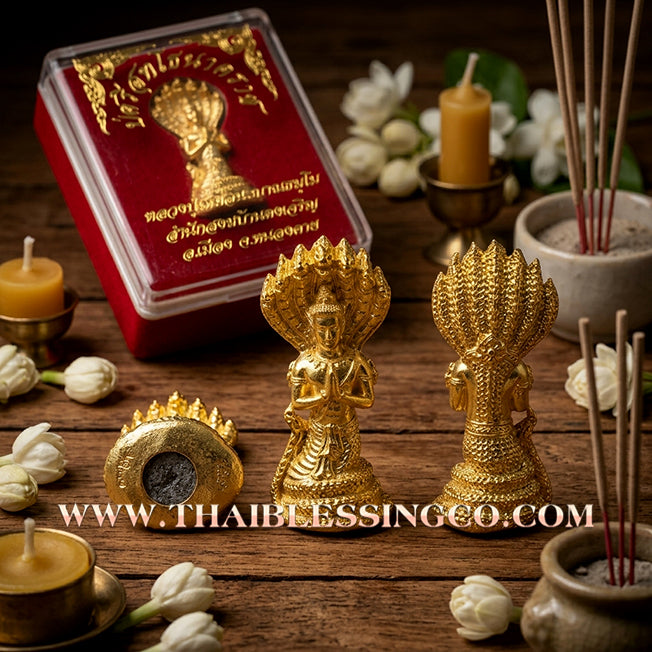 🐍 Sacred "Grandfather Srisuttho Nakkharat" (The Sovereign Naga King) – Gold-Plated Chanuan Edition Infused with Leklai Powder: The Ultimate Engine for Divine Abundance, Invincible Protection, and Sovereign Authority!