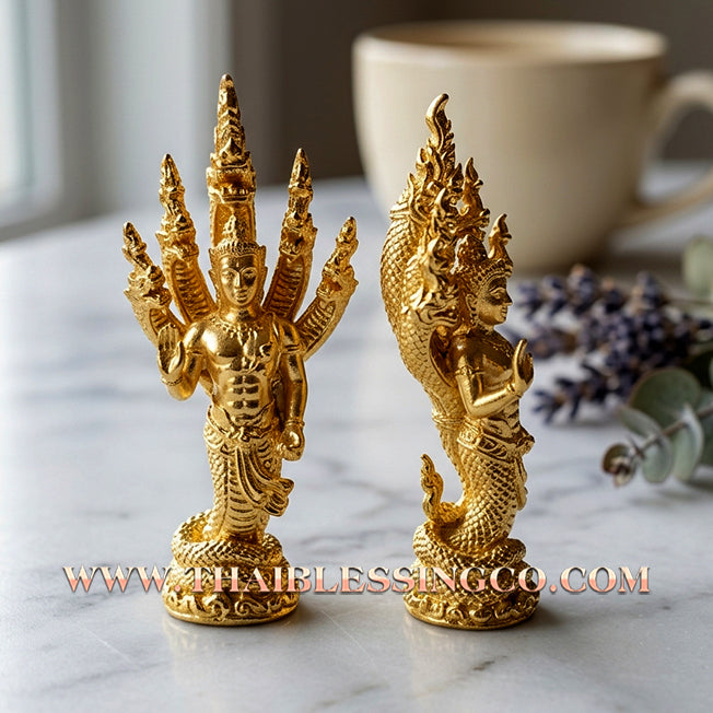 ✨🐍 Sacred "Grandfather Srisuttho" (Naga King of Kham Chanod) – Gold-Plated Samrit Edition: "Ruay Tan Jai" Series by Luang Pu Kambu, Wat Kud Chompoo (2013) – The Ultimate Engine for Instant Wealth, Divine Command, and Miraculous Prosperity!