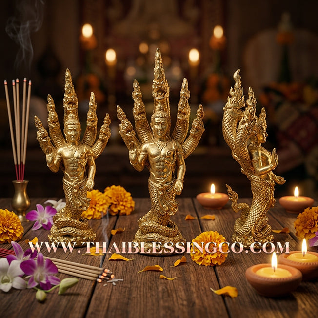 ✨🐍 Sacred "Grandfather Srisuttho" (Naga King of Kham Chanod) – Gold-Plated Samrit Edition: "Ruay Tan Jai" Series by Luang Pu Kambu, Wat Kud Chompoo (2013) – The Ultimate Engine for Instant Wealth, Divine Command, and Miraculous Prosperity!
