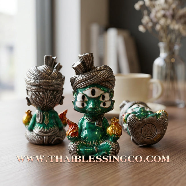 ✨🕉️ Sacred "Green-Bodied Enamel" Phraya Si Hu Ha Ta (The 4-Ears 5-Eyes Deity) – Instant Wealth Edition: The High-Frequency Tool for Rapid Financial Breakthroughs, Irresistible Aura, and Absolute Dominance!