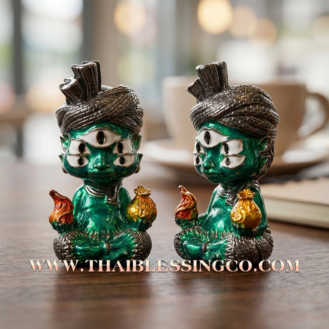 ✨🕉️ Sacred "Green-Bodied Enamel" Phraya Si Hu Ha Ta (The 4-Ears 5-Eyes Deity) – Instant Wealth Edition: The High-Frequency Tool for Rapid Financial Breakthroughs, Irresistible Aura, and Absolute Dominance!
