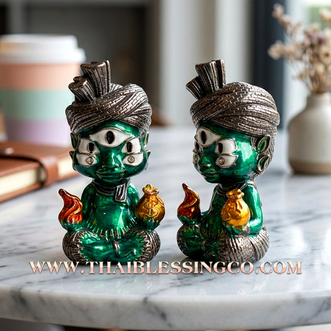 ✨🕉️ Sacred "Green-Bodied Enamel" Phraya Si Hu Ha Ta (The 4-Ears 5-Eyes Deity) – Instant Wealth Edition: The High-Frequency Tool for Rapid Financial Breakthroughs, Irresistible Aura, and Absolute Dominance!