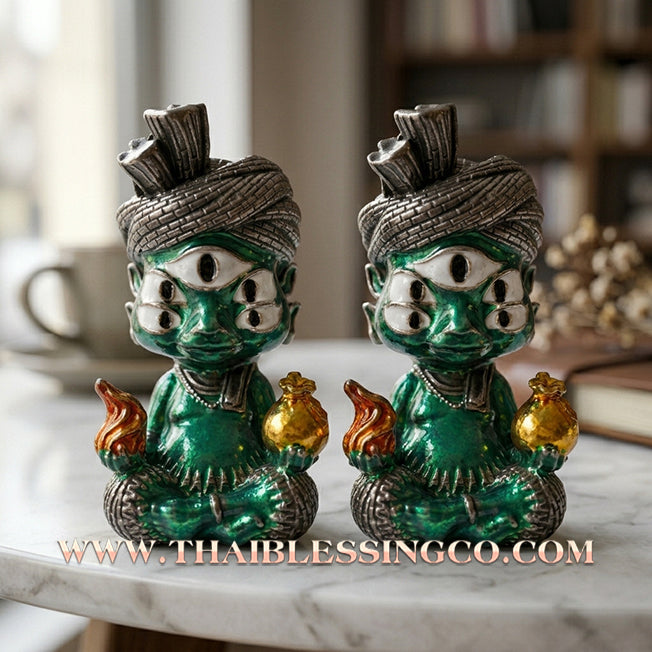 ✨🕉️ Sacred "Green-Bodied Enamel" Phraya Si Hu Ha Ta (The 4-Ears 5-Eyes Deity) – Instant Wealth Edition: The High-Frequency Tool for Rapid Financial Breakthroughs, Irresistible Aura, and Absolute Dominance!