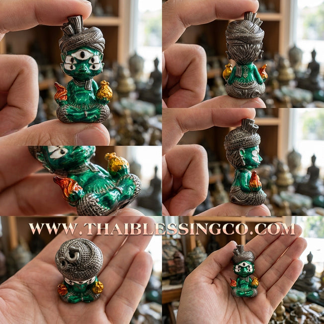 ✨🕉️ Sacred "Green-Bodied Enamel" Phraya Si Hu Ha Ta (The 4-Ears 5-Eyes Deity) – Instant Wealth Edition: The High-Frequency Tool for Rapid Financial Breakthroughs, Irresistible Aura, and Absolute Dominance!