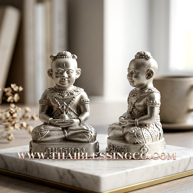 👦 Sacred "Guman Thong Plot Nee" (The Debt-Clearing Millionaire) – Sandblasted Silver Plated Edition: The Ultimate Engine for Financial Liberation, Rapid Wealth Accumulation, and Total Prosperity!